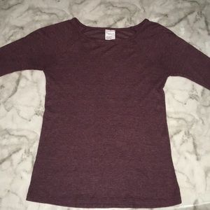 Full Tilt Maroon Long Sleeve Basic Shirt